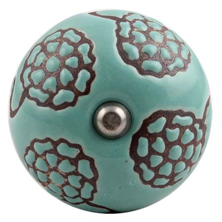 Brown Marigold Etched Ceramic Wine Stopper